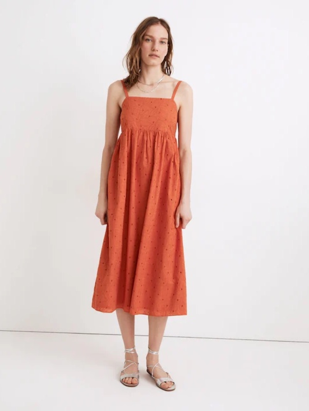 Madewell Eyelet Summertime Cami Midi Dress Medium